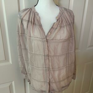 Anthropologie Rose flouncy Blouse Small